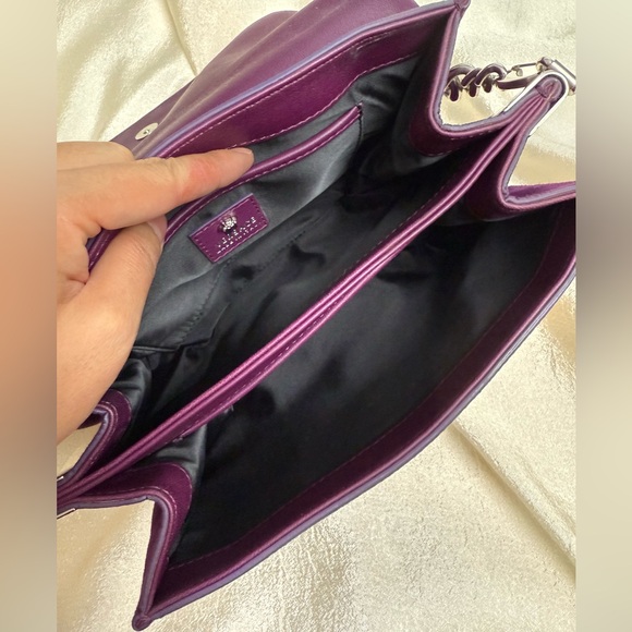 Versace La Medusa Sultan Purple Suede Crystal Embellished Chain Shoulder Bag - Picture 15 of 17